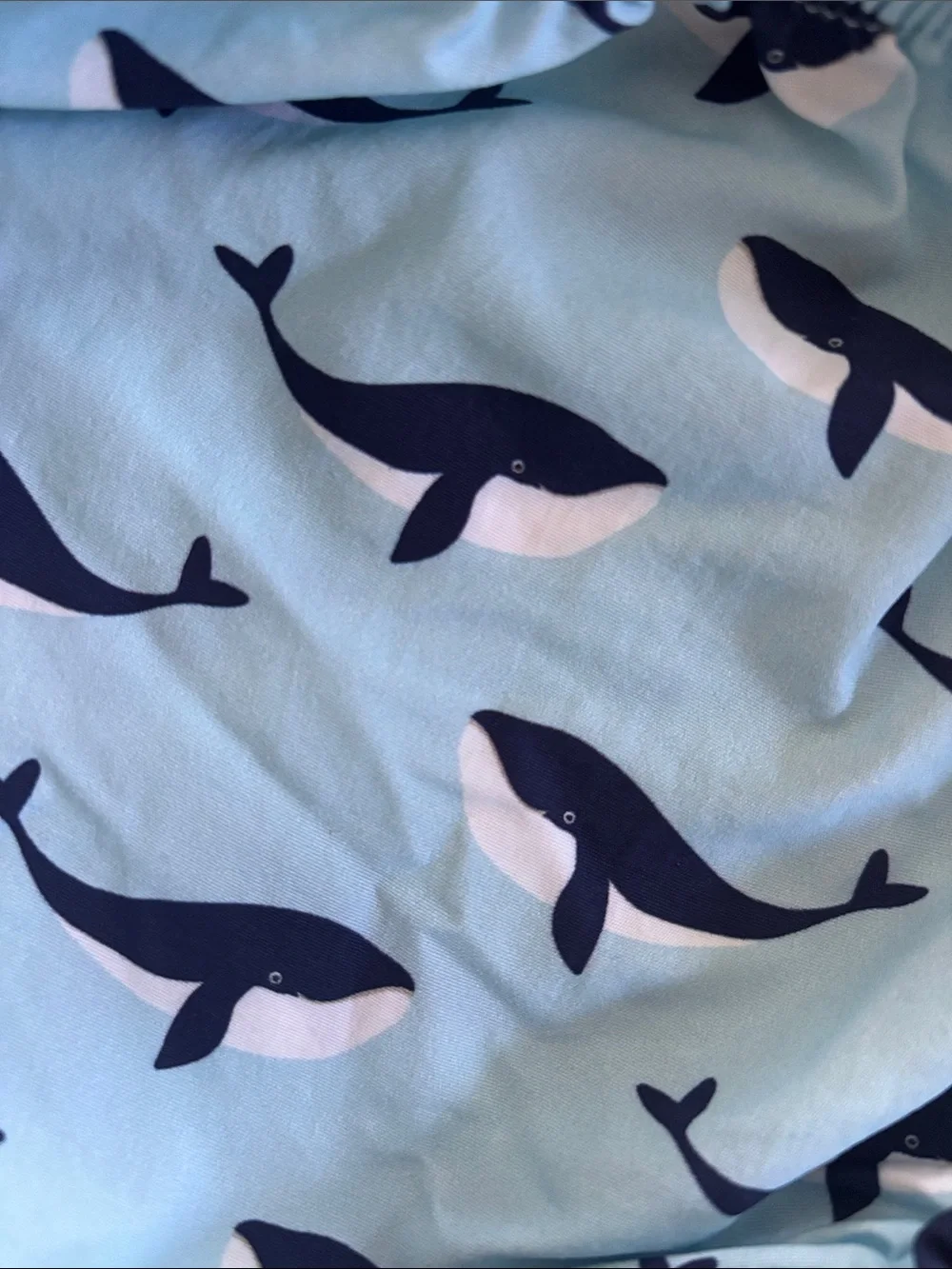 Pottery Barn Kids Light Blue Whale Print Swim Diaper Cover